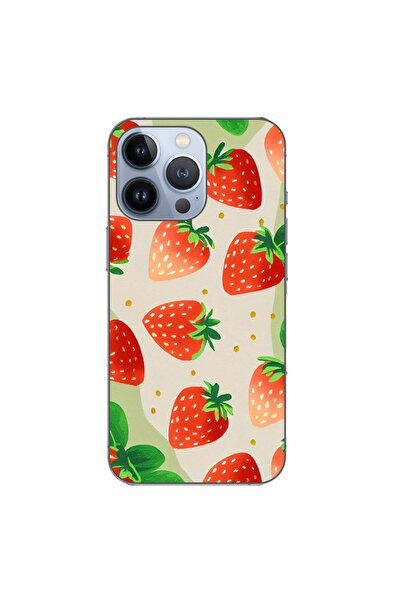 OEM Husa compatibila cu Apple iPhone 13 Pro Silicon Gel Tpu Model Capsuni Pat...