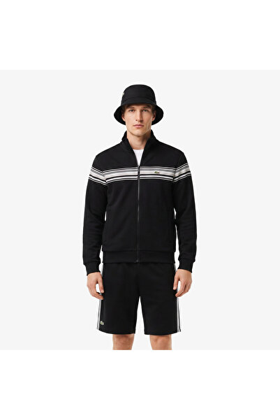 Lacoste Erkek Regular Fit Fermuarlı Renk Bloklu Siyah Sweatshirt
