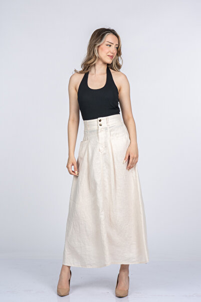 MissVina Valerie Elegant and Sporty Linen Skirt 6899