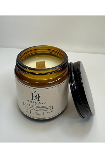 Hridaya Energy Hand Made Bergamote&Patchuli Soy Scented Natural Candle, inten...