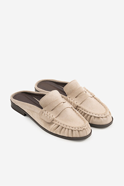 SHOEMARK Koda Bej Suni Süet Kadın Terlik