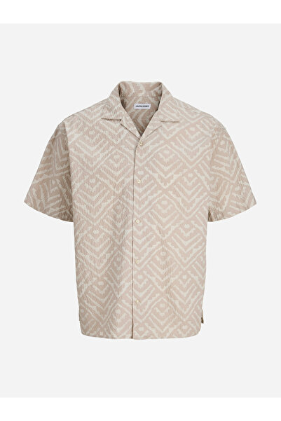 Jack & Jones قميص رجالي بطباعة شاملة وياقة كورسيه