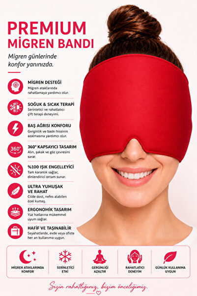 SEVENHILLSTURKEY Premium Mıgren Bandı Soğuk Sıcak Kompres Başlığı, Baş Ağrısı...