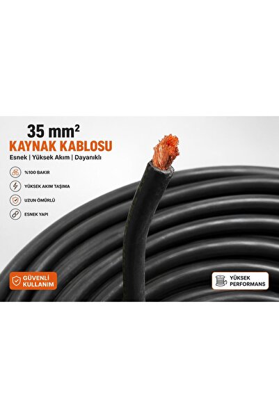15 Metre 35 mm² Profesyonel Esnek Bakır Kaynak Kablosu