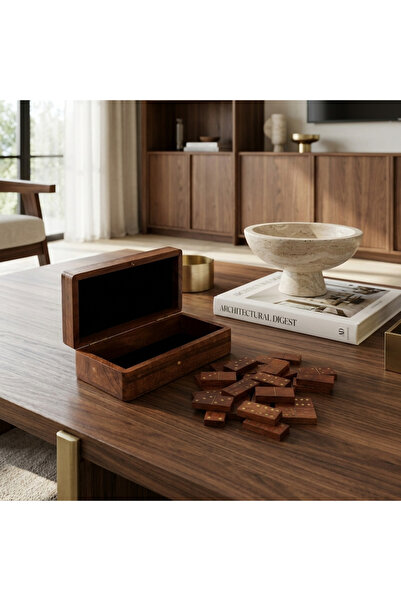 Vi Markets A premium wooden domino set with an elegant storage box, combining...