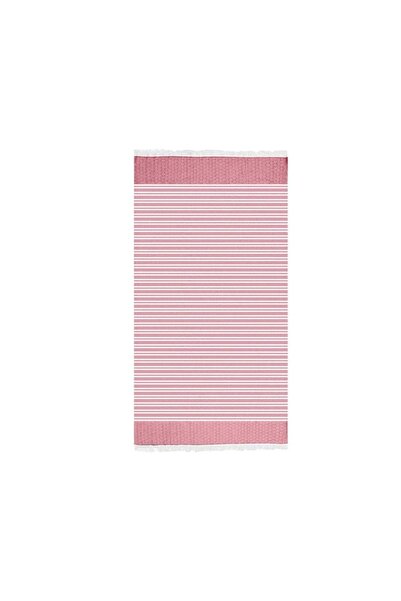 OEM Prosop Premium Hamam din Bumbac Roz cu Dungi Romburi pentru Plaja 180x100cm