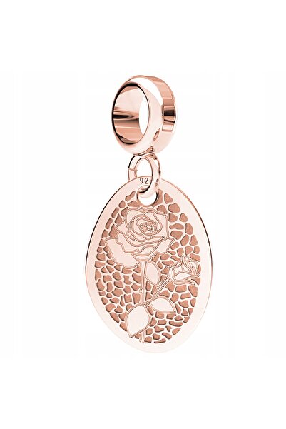 Larezo Charm, Model Trandafir, Flori, Inaltime 15mm, Culoare Auriu Roz, Argin...
