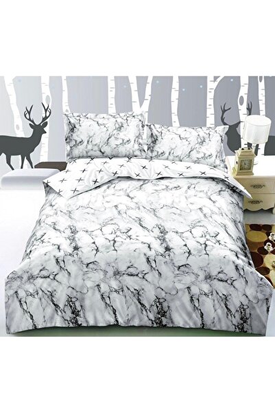 CasaDesteapta.ro Satin Cotton Duvet Cover Set , 4 Pieces, with Stretchy Bed S...