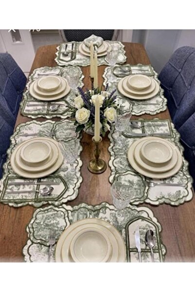 HİFA Set de masă Ocean Linen American pentru 6 persoane (19 piese)