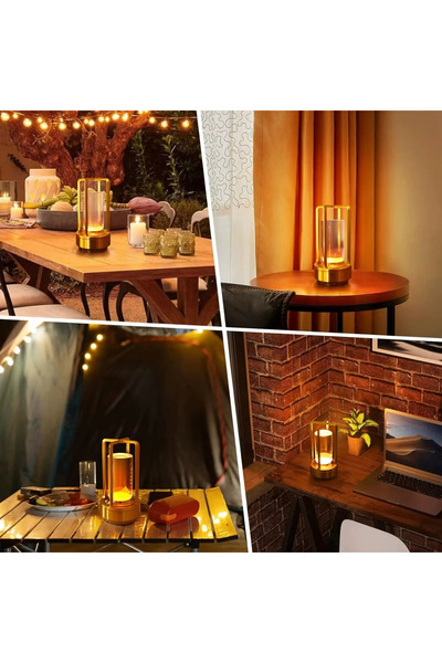 Şarjlı LED Masa Lambası Retro Ayarlanabilir Dekoratif 3 Mod'lu Lamba Ev Kafe Restoran