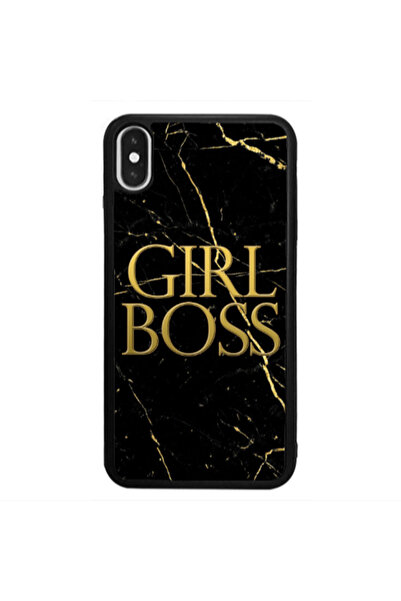 Other Apple iPhone X Girl boss marble Black Glossy Θήκη