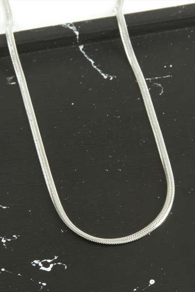 ZERO LAND Shopilke Fine Italian Chain Steel Necklace 45 cm - (03734) Silver C...
