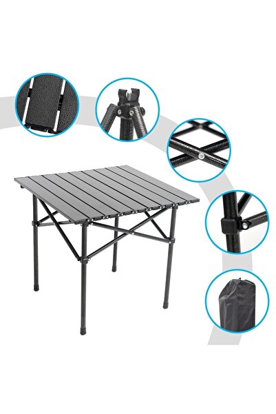 EasyLife Portable Folding Camping Table 52×51×53CM Outdoor Picnic Table With ...