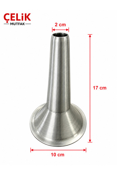 Çelik 32 No (32lik) Kıyma Makinesi Sucuk Dolum Hunisi Metal Sac Aparatı - MUTFAK