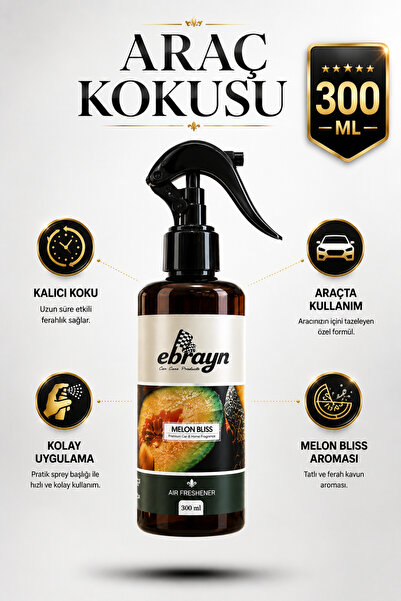 Alıç Ebrayn Araç ve Ev Kokusu Melon Bliss Kavun Kokulu Kalıcı Sprey 300 ml