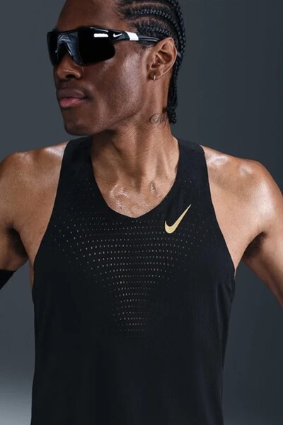 Nike Aeroswift X Job Dri Fit ADV Running Singlet Erkek Koşu Atleti Siyah