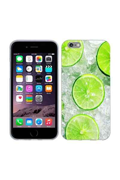OEM Калъф, съвместим с Apple iPhone 6/6S, силиконов гел TPU модел  "Лед и лайм "