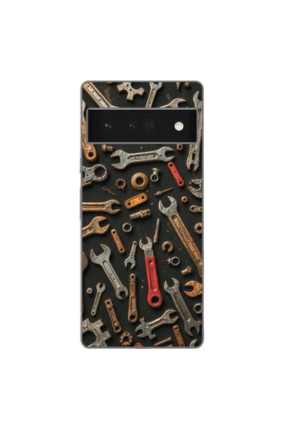 OEM Husa compatibila cu Google Pixel 6 Pro Silicon Gel Tpu Model Mechanic Too...
