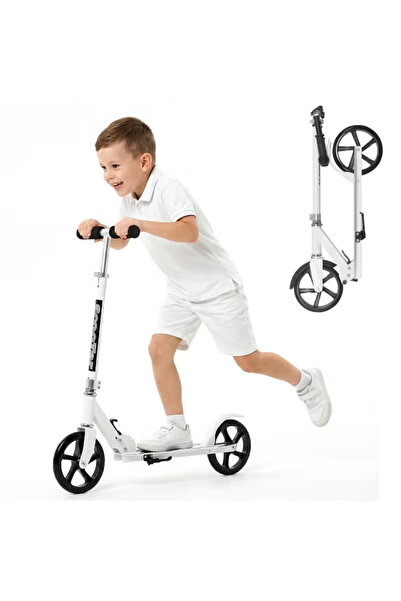 GGEROU Adjustable Height Folding Kick Scooter with Large Sturdy Wheels Rear B...