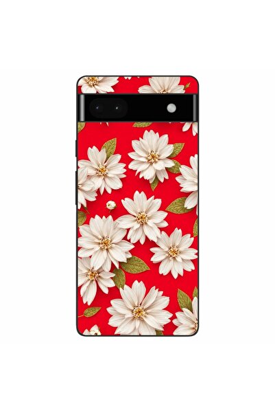 OEM Husa compatibila cu Google Pixel 6A Silicon Gel Tpu Model White Flowers o...
