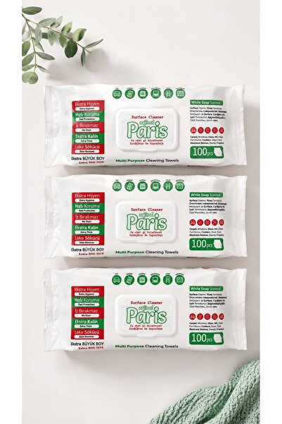 PARİS Set 3 x Șervețele umede multisuprafețe White Soap