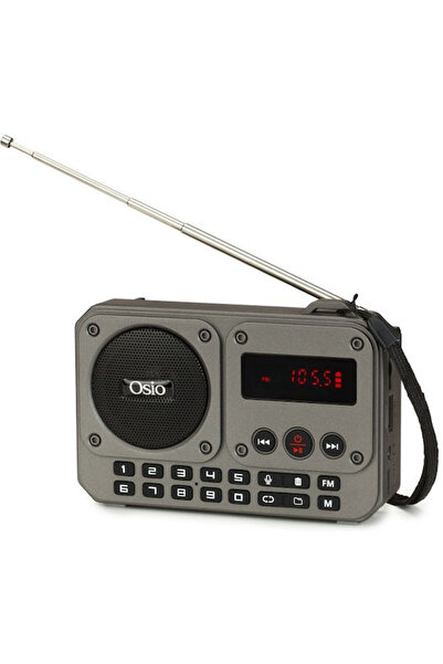OSIO OPR-3020 Επιτραπέζιο Ραδιόφωνο Επαναφορτιζόμενο με Bluetooth και USB Γκρι