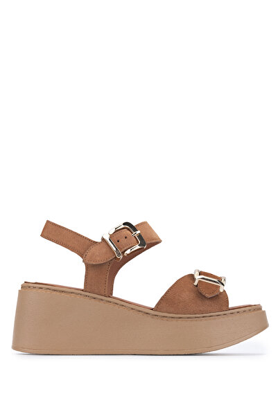 Tamer Tanca Women's Genuine Leather Mink Heeled Sandals