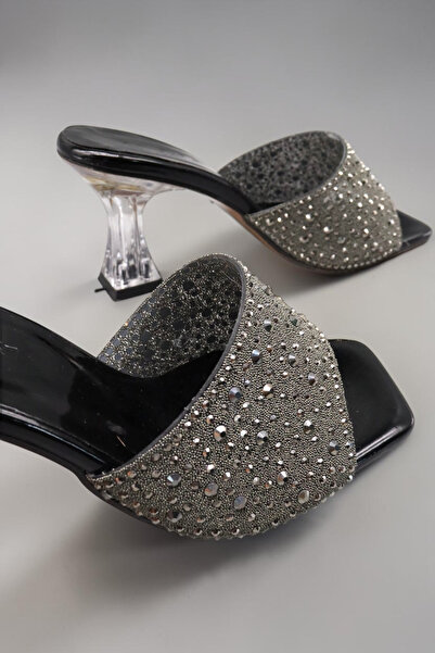 HFKY Women's Heeled Slippers. Transparent Heeled Slippers