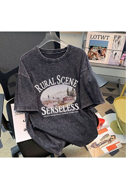 bellanova Unisex Oversize Printed T-Shirt Streetwear Comfortable Fit Daily Pr...