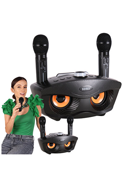 Mardil Karaoke Station Set 2 Wireless Microphones SDRD SD-306 Black, party sp...