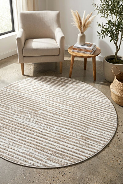 Bonny Home Modern Dekoratif Yuvarlak Salon Yatak Odası Halısı İskandinav Dese...