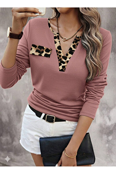Efnaz style Women's Long Sleeve V-Neck Camisole Blouse