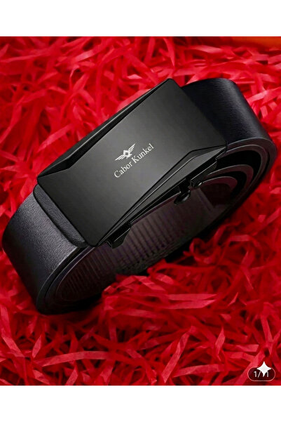 POEDAGAR Automatic Holeless Italian Model Black Men's Belt