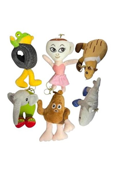 Tung BrainRot Set 6 musical plush figures, with keychain, multicolor, 10-12 cm