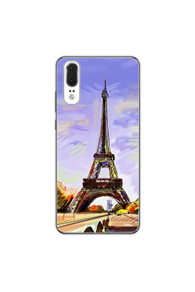 OEM Husa compatibila cu Huawei P20 Silicon Gel Tpu Model Desen Turnul Eiffel
