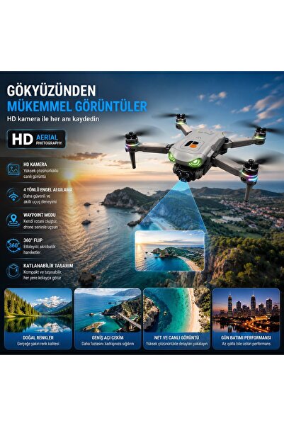 LA CHİCC Akıllı Katlanabilir HD Kameralı Drone