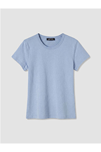 LC Waikiki New Season Blue 100% Cotton Women's T-Shirt