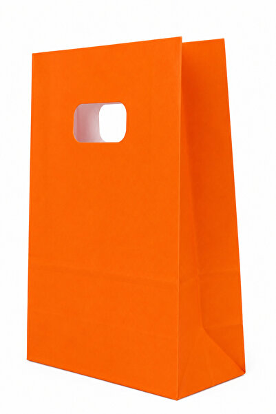 EWs Paper gift bag 14 x 7 x 21 cm, orange, Top Bottom Set of 15 pieces