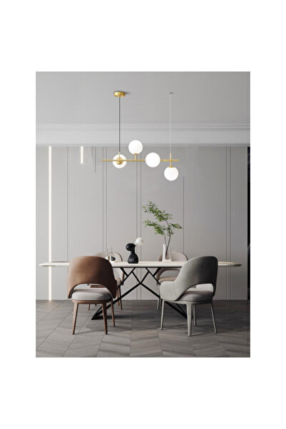 LightPlanet Lustră LED modernă 4 becuri, auriu