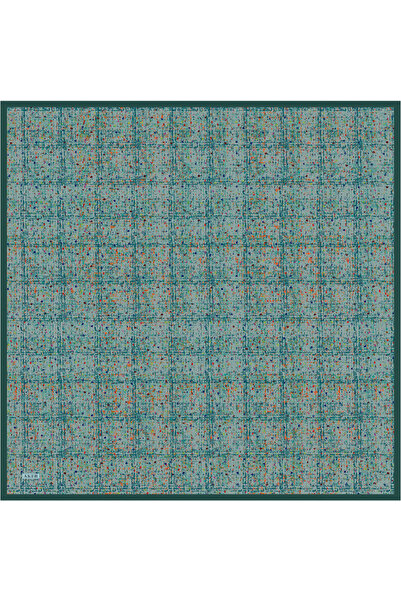 Aker وشاح حريري أخضر فاتح مقاس 90×90