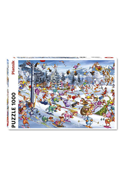 Piatnik Puzzle Piatnik, Vánoční lyžování - François Ruyer, 1000 dílků