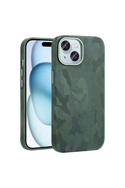 UnDePlus Apple iPhone 15 / 14 /13 Kılıf M-Safe Şarj Özellikli Kamuflaj Dizayn...