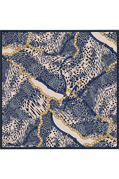 Aker Blue 90X90 Silk Twill Scarf