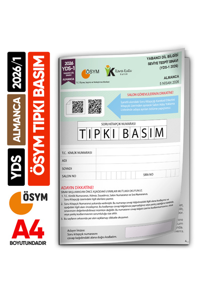 Karakutu Yayınları YDS Almanca 2026/1 Yabancı Dil Sınavı ÖSYM Tıpkı Basım Çık...