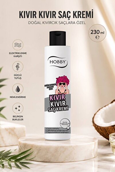 Hobby Saç Kremi Kıvır Kıvır Doğal Kıvırcık Saçlara Özel 230 ml (durulama gere...