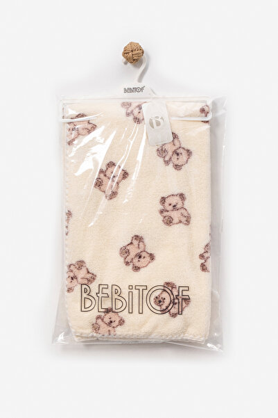 Bebitof Cute Teddy Bear Patterned 88X100 Wellsoft Baby Blanket