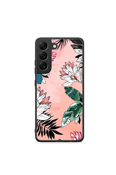 Other Samsung S22 Plus Tropical flowers Black Glossy Θήκη