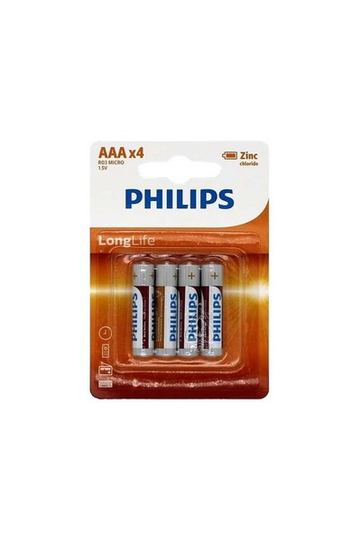 Philips Set 4 baterii Longlife R3