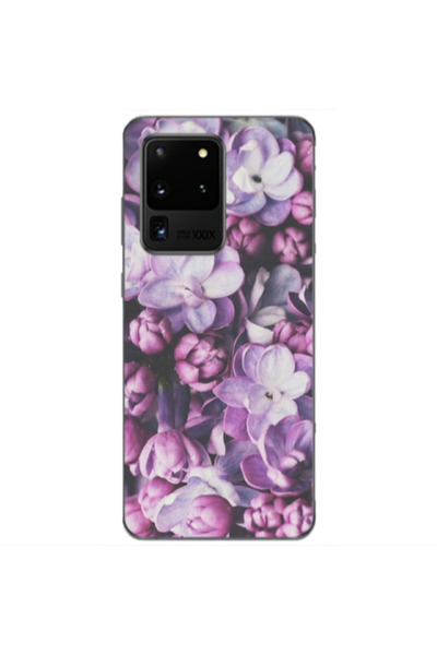 Other Samsung S20 Ultra Purple Flowers Transparent Silicone TPU Θήκη