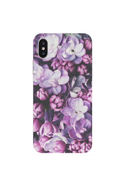 Other Apple iPhone Xs Max Purple Flowers Transparent Silicone TPU Θήκη